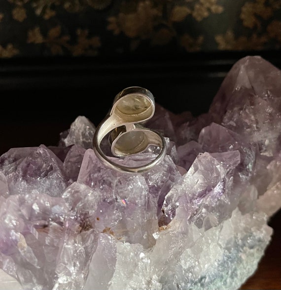 Vintage Rutilated Quartz Cabochon Ring: 925 Sterl… - image 6