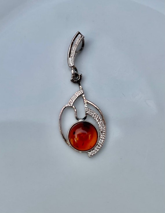 Unique Art Deco Vintage Pendant, Sterling Silver,… - image 3