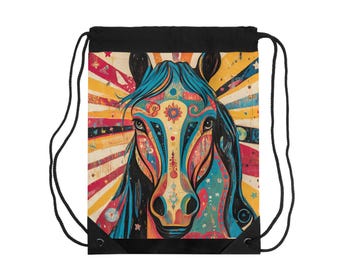 午年巾着バッグ｜死者の日の鮮やかなアートワーク