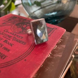 Vintage Hand Crafted Large Labradorite Ring, Size 7, Unique Ring, Chunky Ring, Metaphysical Jewelry