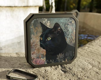 Black Cat Floral Bluetooth Speaker | Outdoor Portable Speaker