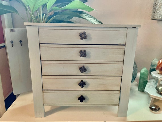 Valentine's Day Gift, Vintage Jewelry Cabinet, Jew