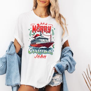 Camiseta personalizada de crucero navideño 2026: Camiseta de vacaciones familiares con colores cómodos