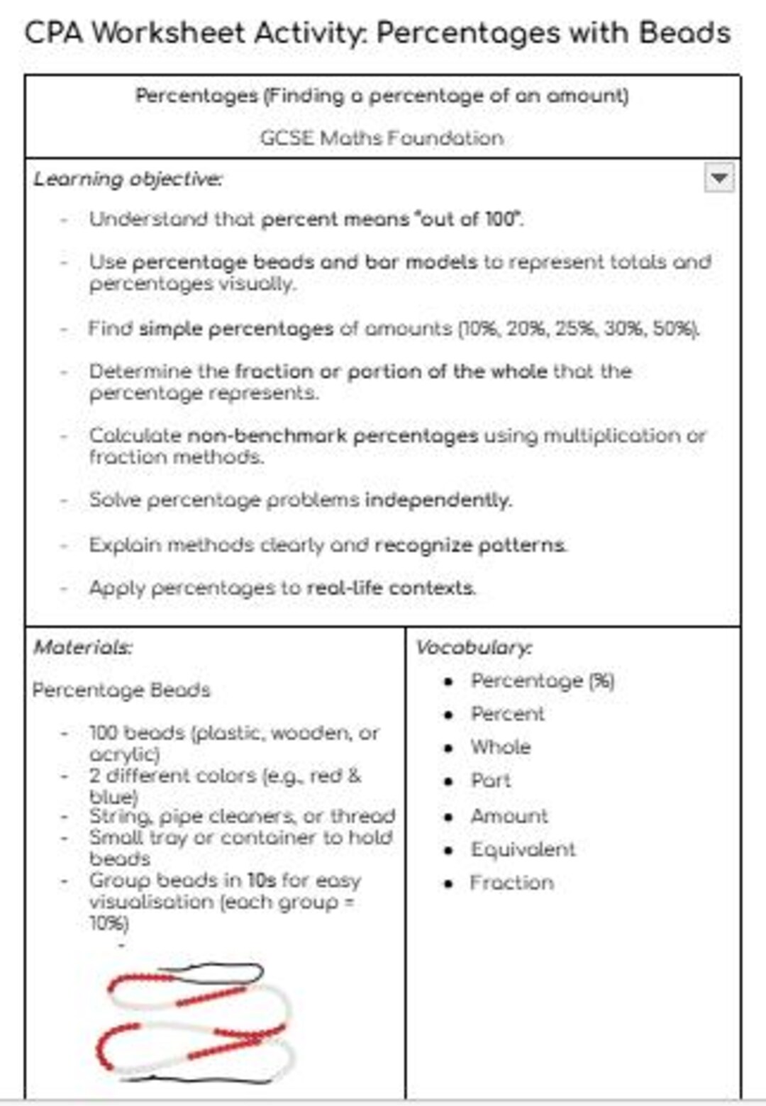 CPA - Maths Worksheet - Finding a Percentage of an Amount - Etsy