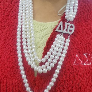 Delta Sigma theta faux parel handgemaakte zijketting