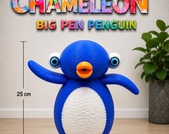 Meccha Chameleon – Big Pen Penguin Replica 25 cm in height | Desk Decor