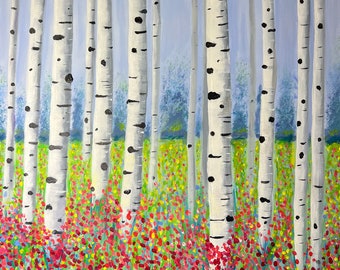 Woodland Meadow, 20 x 20 Original Painting