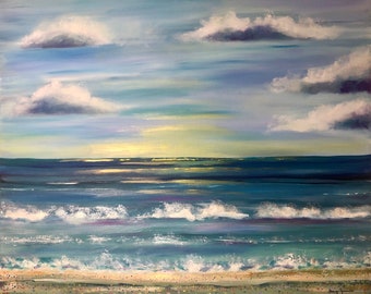 Coquina Beach, 24 x 30, Original Acrylic Painting