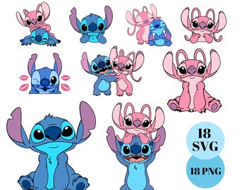 Stitch and Angel Svg Png Bundle, Stitch Tshirt Mug Cup, Stitch Svg, Png, Stitch With Angel Svg , Stitch Couple Svg