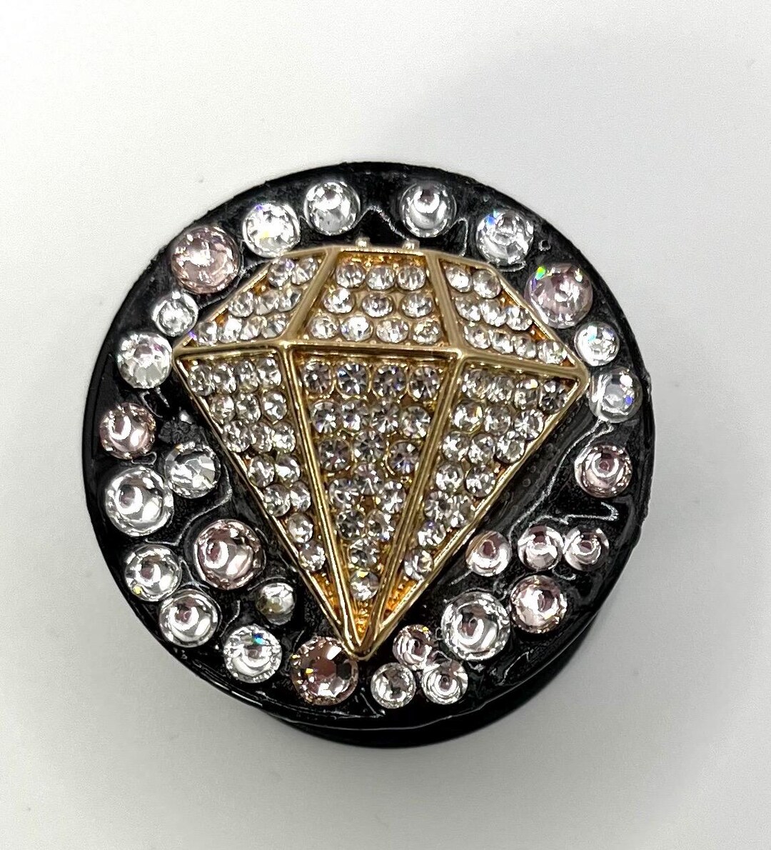 Sparkle Diamond Pop Socket in Pink and Crystal - Etsy