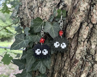 Soot Sprite Earrings | Mini Perler Beads | Studio Ghibli