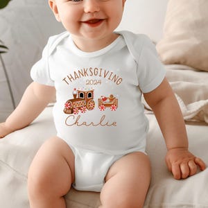 Personalized Thanksgiving Baby Shirts, Custom Name Baby Thanksgiving Outfit, Little Turkey Shirt, Fall Baby Shower Boy Girl Thanksgiving