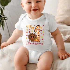 Mein erstes Thanksgiving-Baby-Shirts, Baby-Thanksgiving-Outfit, kleiner Truthahn-Body, Herbst-Babypartygeschenk-Jungen-Mädchen Thanksgiving