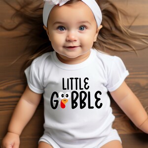 Little Gobble Thanksgiving-Baby-Shirts, Baby-Thanksgiving-Outfit, kleine Truthahn-Shirt, Herbst-Babypartygeschenk, Jungen-Mädchen-Danksagung
