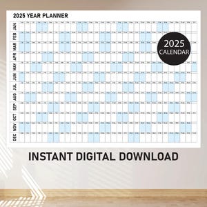 Large Wall Calendar 2025, Wall Planner 2025, Giant Wall Calendar, Full Year Wall Calendar 2025, Monthly Calendar 2025, Monthly Wall Planner