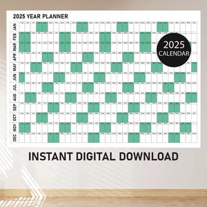 Large Wall Calendar 2025, Wall Planner 2025, Giant Wall Calendar, Full Year Wall Calendar 2025, Monthly Calendar 2025, Monthly Wall Planner