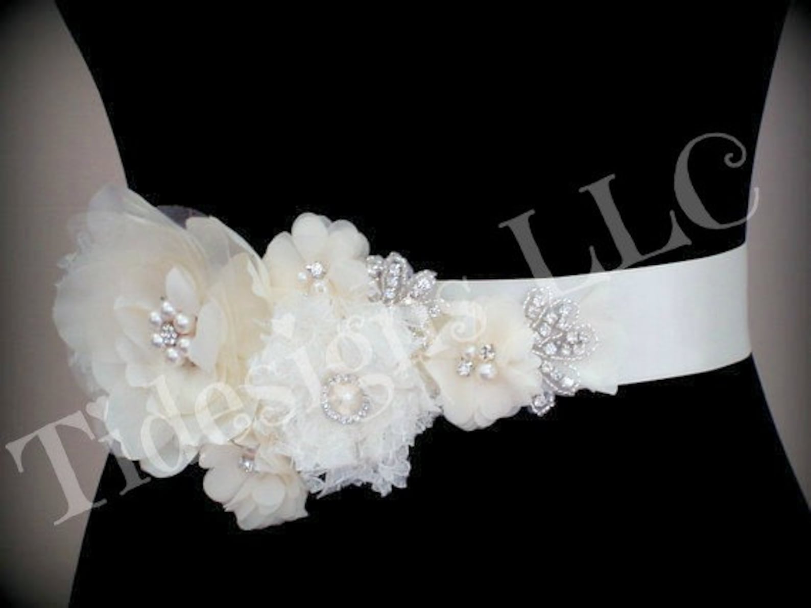 Bridal Sash wedding Sash Crystal Wedding Sash Crystal Sash Etsy