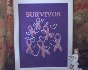 Survivor with Hearts - counted cross stitch graph - downloadable chart