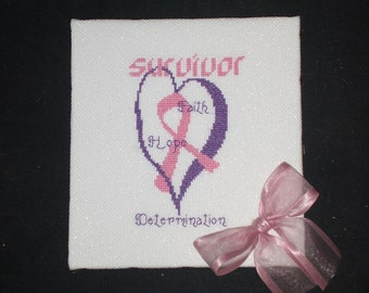 Breast Cancer Survivor  - counted cross stitch graph - downloadable chart