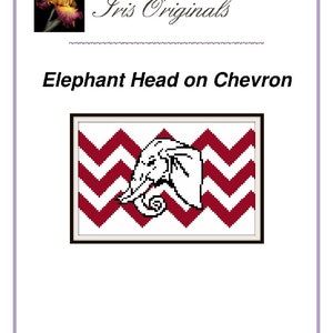 Elephant Head Chevron counted cross stitch chart downloadable file image 2