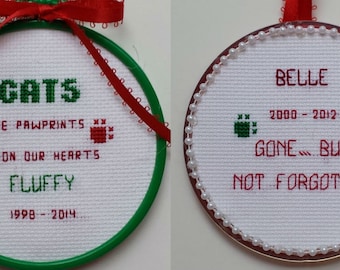 Pet Memorial Ornaments II- counted cross stitch chart - downloadable chart