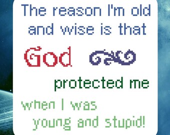 Old and Wise - counted cross stitch chart - downloadable