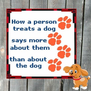 Treats A Dog counted cross stitch chart downloadable chart image 3