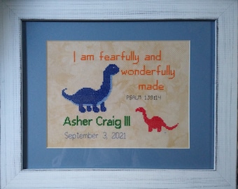 Baby Boy Birth Announcement- counted cross stitch chart - downloadable chart