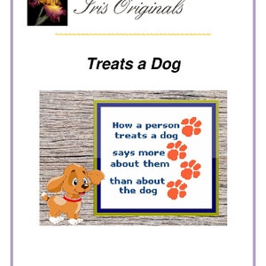 Treats A Dog counted cross stitch chart downloadable chart image 2