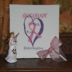 Breast Cancer Survivor counted cross stitch graph downloadable chart image 2