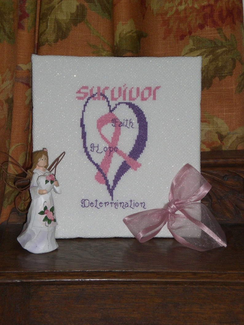 Breast Cancer Survivor counted cross stitch graph downloadable chart image 2