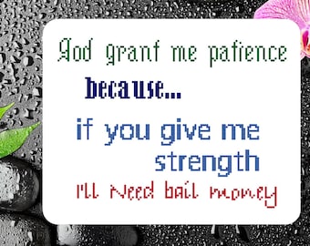 Bail Money - counted cross stitch chart - downloadable chart