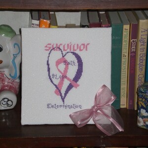 Breast Cancer Survivor counted cross stitch graph downloadable chart image 3