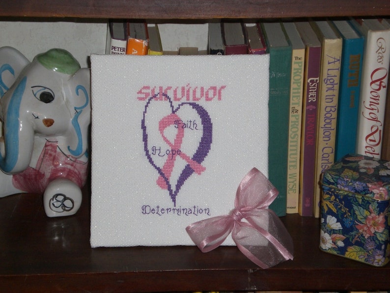 Breast Cancer Survivor counted cross stitch graph downloadable chart image 3