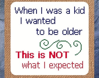 When I was a Kid - counted cross stitch graph - downloadable chart