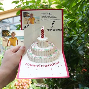 Custom Photo&Wishes Birthday Card for Daughter, Personalized Birthday Card for Son, Sister Birthday Card, Unique Birthday Card, Kid Birthday