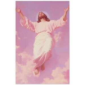 Jesus Assention in Pink 10 Grußkarten - Passend für Weihnachten, Taufe, Taufe und mehr! Edel