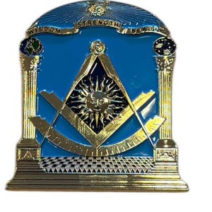 Emblema de automóvil personalizado de Past Master, emblema masónico automático de 3".