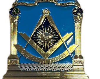 Custom Past Master Auto Emblem 3 "Masonic Emblem Auto.