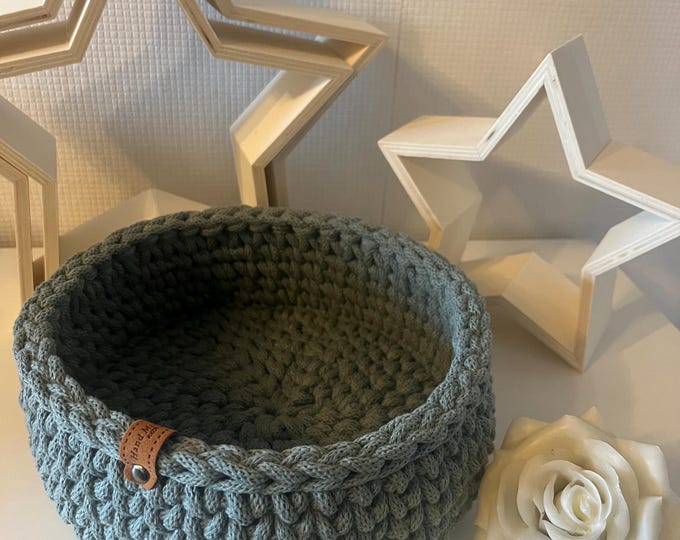 crochet basket, basket, storage, crochet basket, bread basket