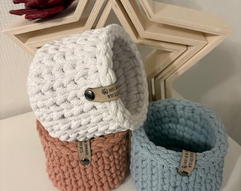 Crochet basket, basket, storage, crochet basket,
