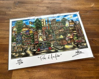 Pubs of Ann Arbor Michigan Downtown City First Edition 2007 college town Limited Edition Lithograph Print by Pubsof Your Town Brian Mckelvey