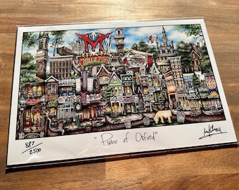 Pubs of Oxford Ohio Limited Edition Lithograph Print by Pubsof Your Town Brian Mckelvey