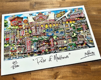 Pubs of Madtown -      Madison, Wisconsin       Limited Edition Lithograph Print by Pubsof Your Town - Brian McKelvey