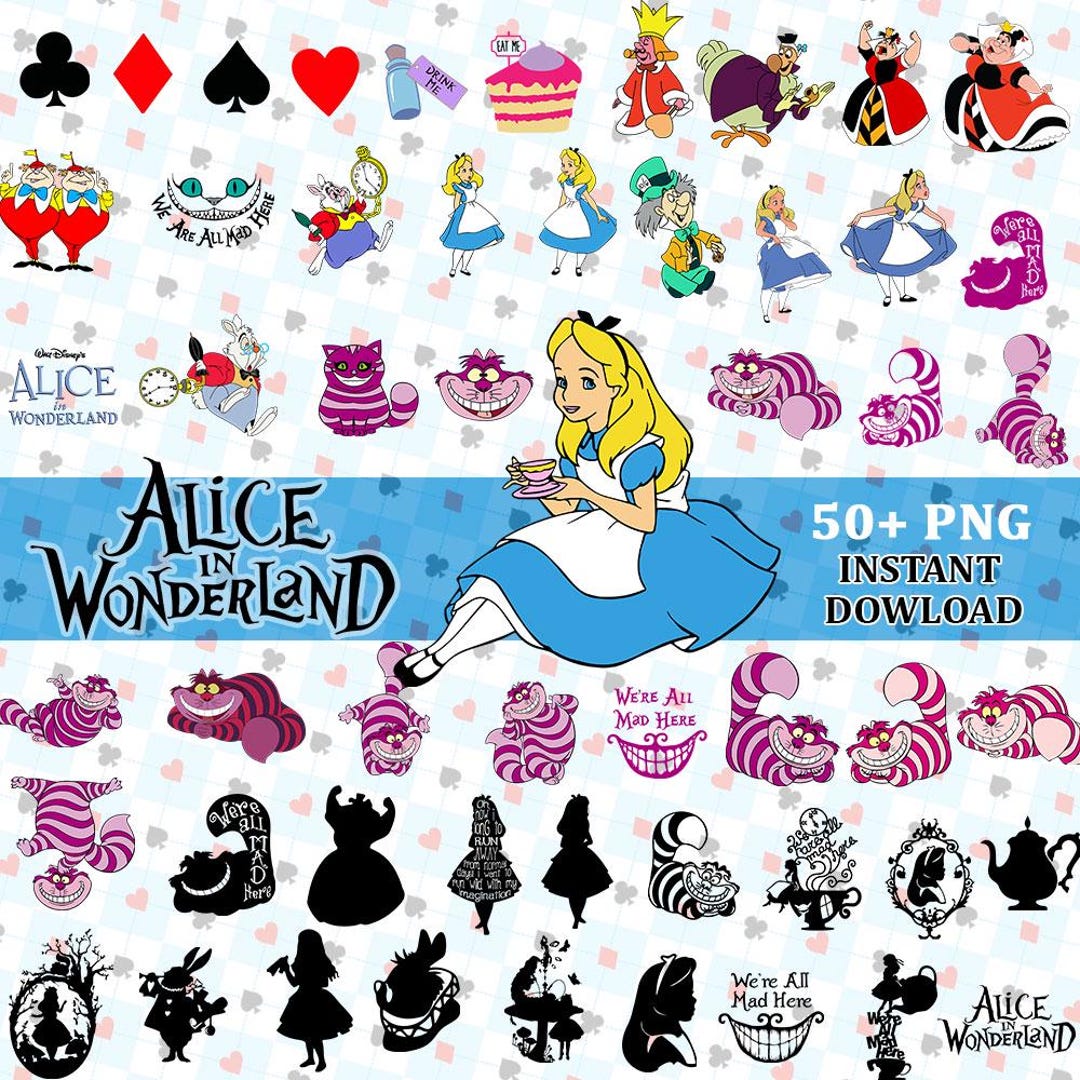 60 Files Alice in Wonderland SVG Bundle, Alice SVG, Princess Svg, Alice ...