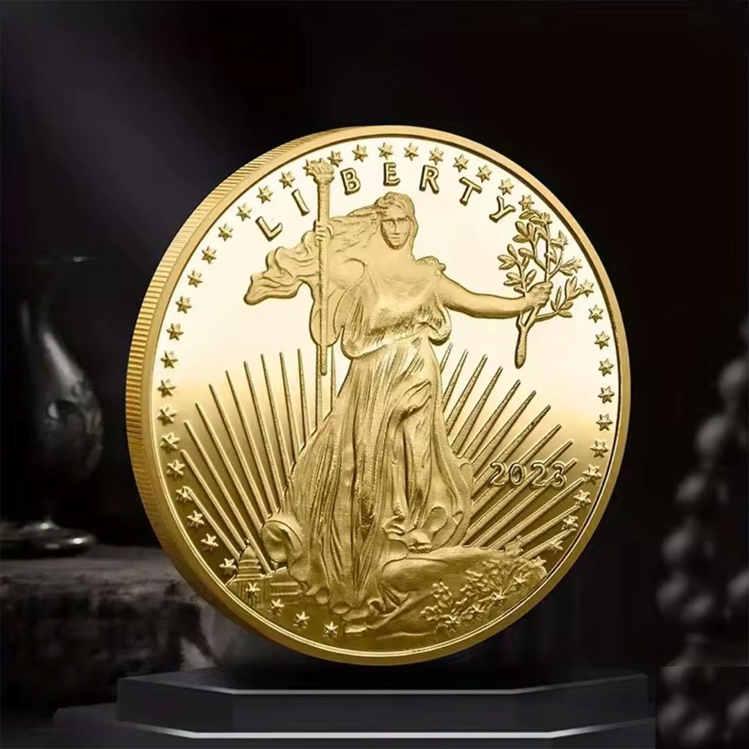 1886 Statue of Liberty Souvenir Coin – Gold Plated, Commemorative US ...