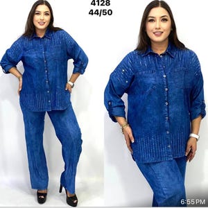Women Pailletten Denim / Partyjeans / vintage Jeans Sets