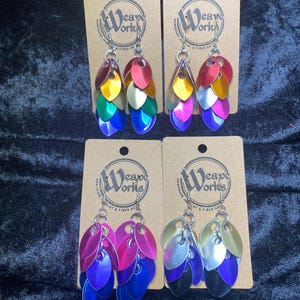 Fun Dangle Pride LGBTQ Earrings Colorful Dragon Scale Maile Earrings