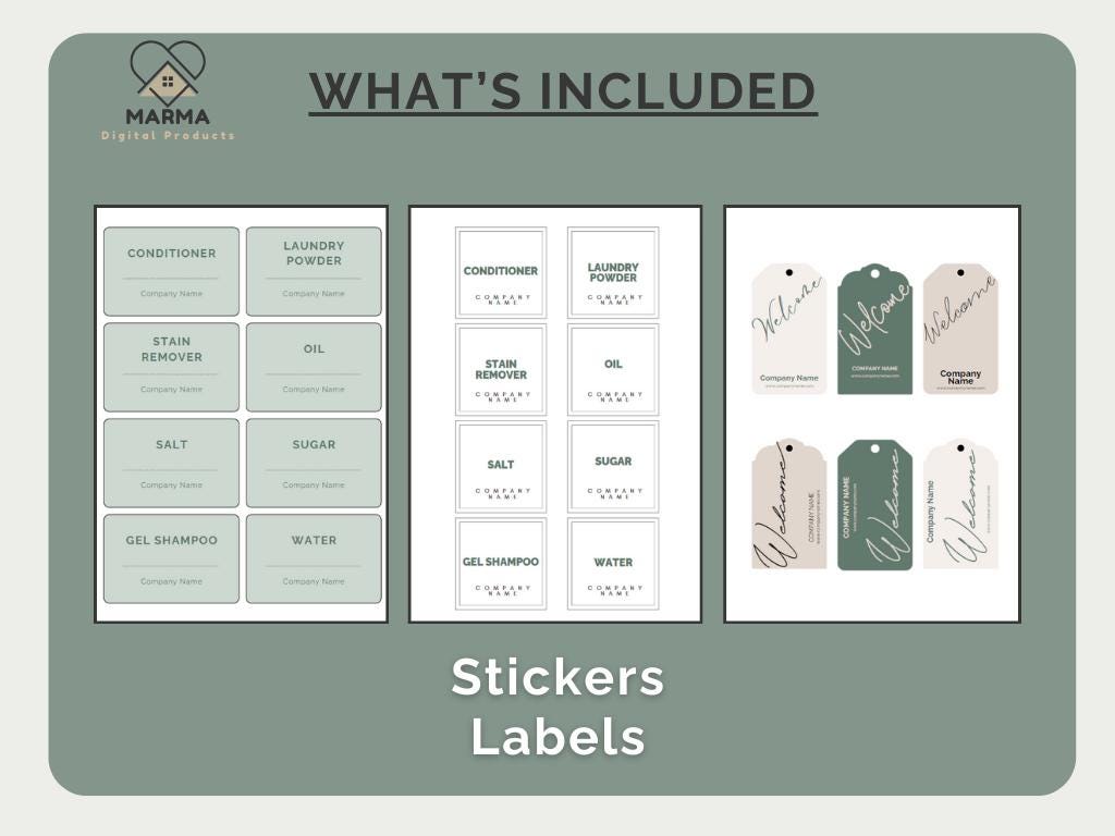 Airbnb Labels Bundle 'mateo Edition' | Templates Airbnb | Editable ...