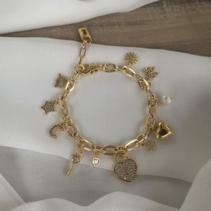 Personalized Charm Bracelet, Letter & Heart, Mother’s Day Gift